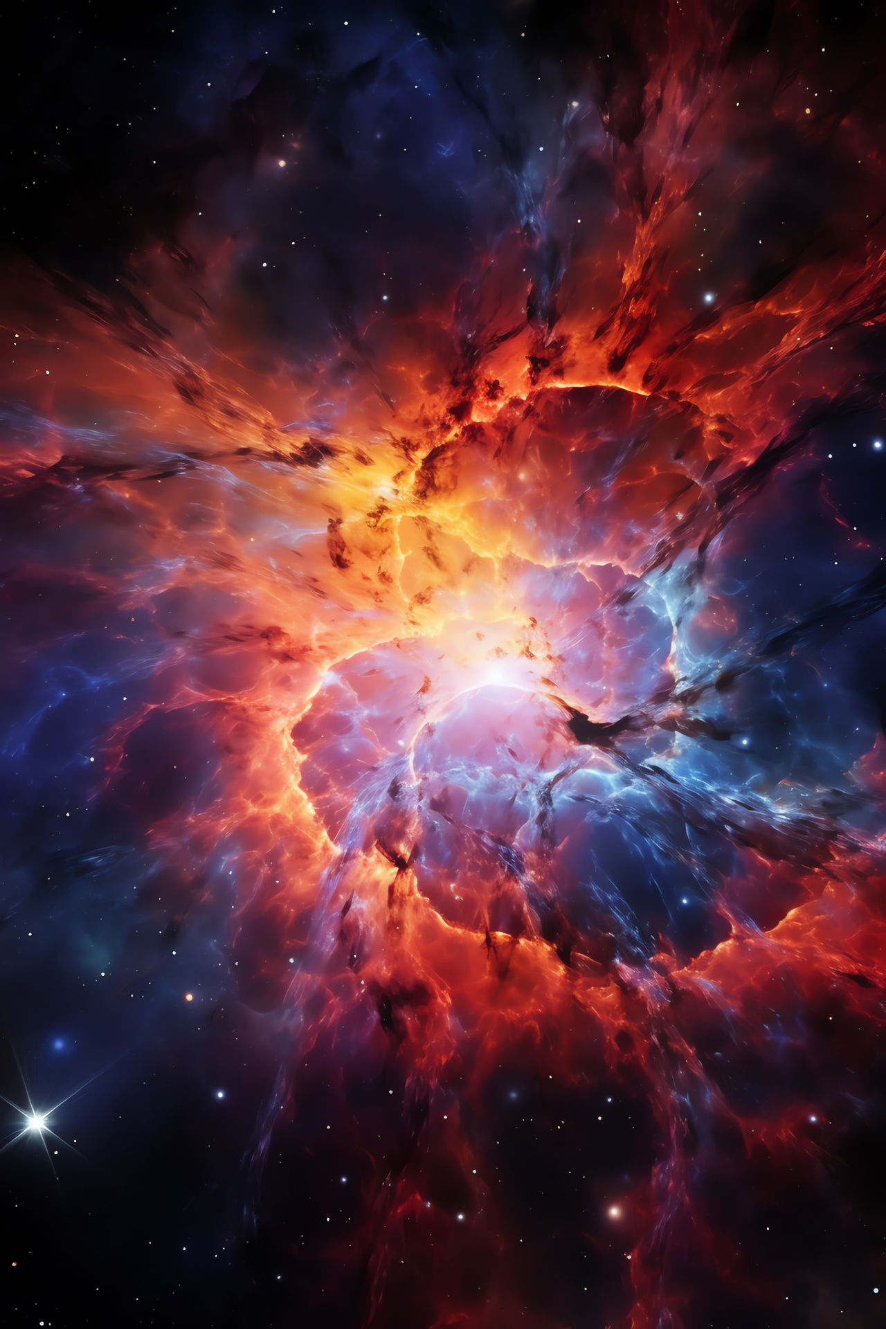 Cosmic spectacle, Interstellar blast, Nebula remnant, Supernova clouds, Star dust, HD Phone Wallpaper