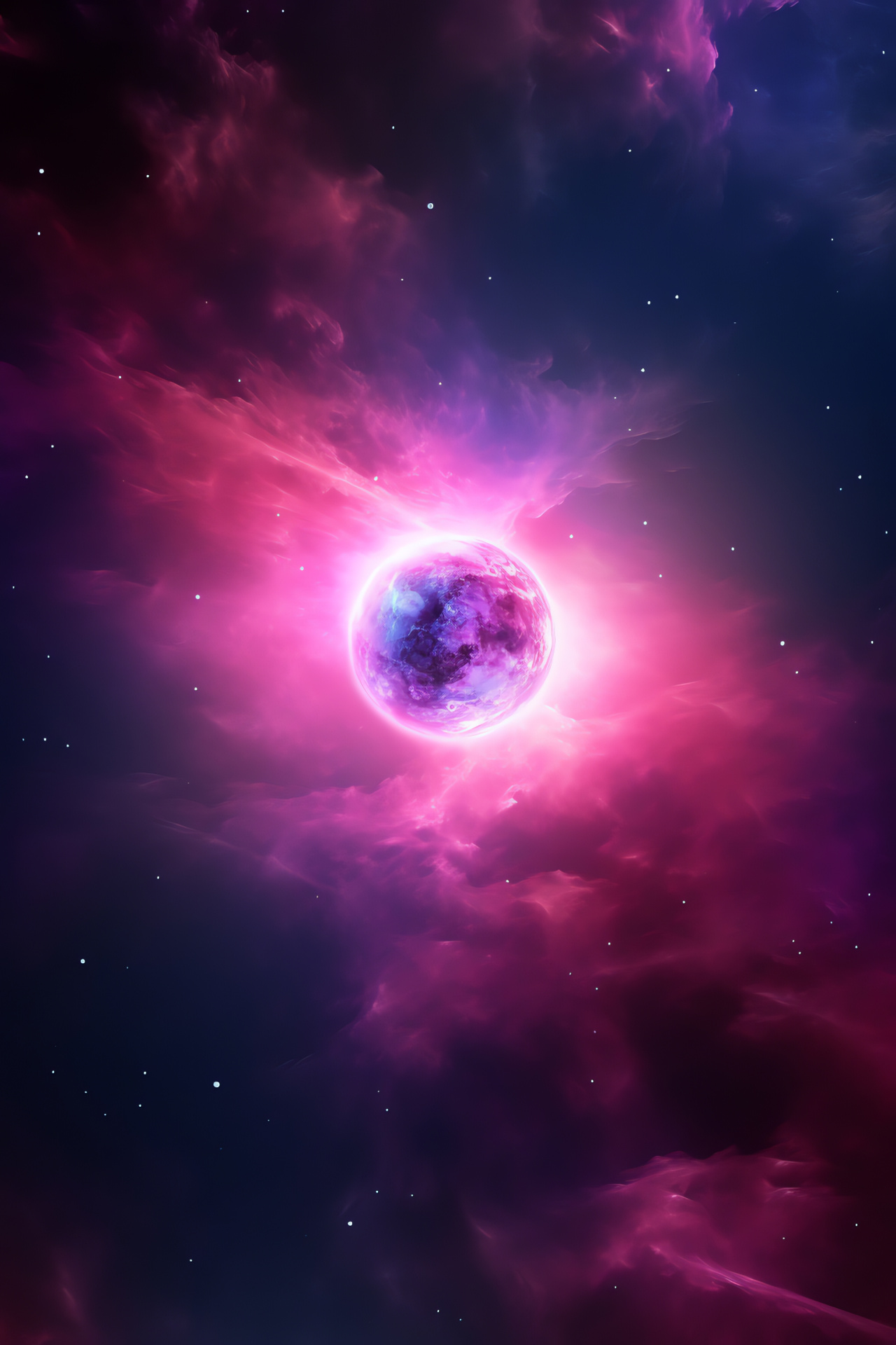 Planetary nebula display, panoramic cosmos, florescent pink beauty, purple space mist, celestial wonder, HD Phone Wallpaper