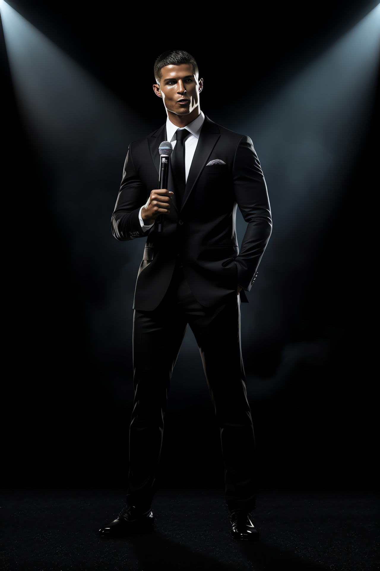 Cristiano Ronaldo, Soccer star, Athletic prowess, Sportive stance, Goal scorer, HD Phone Image