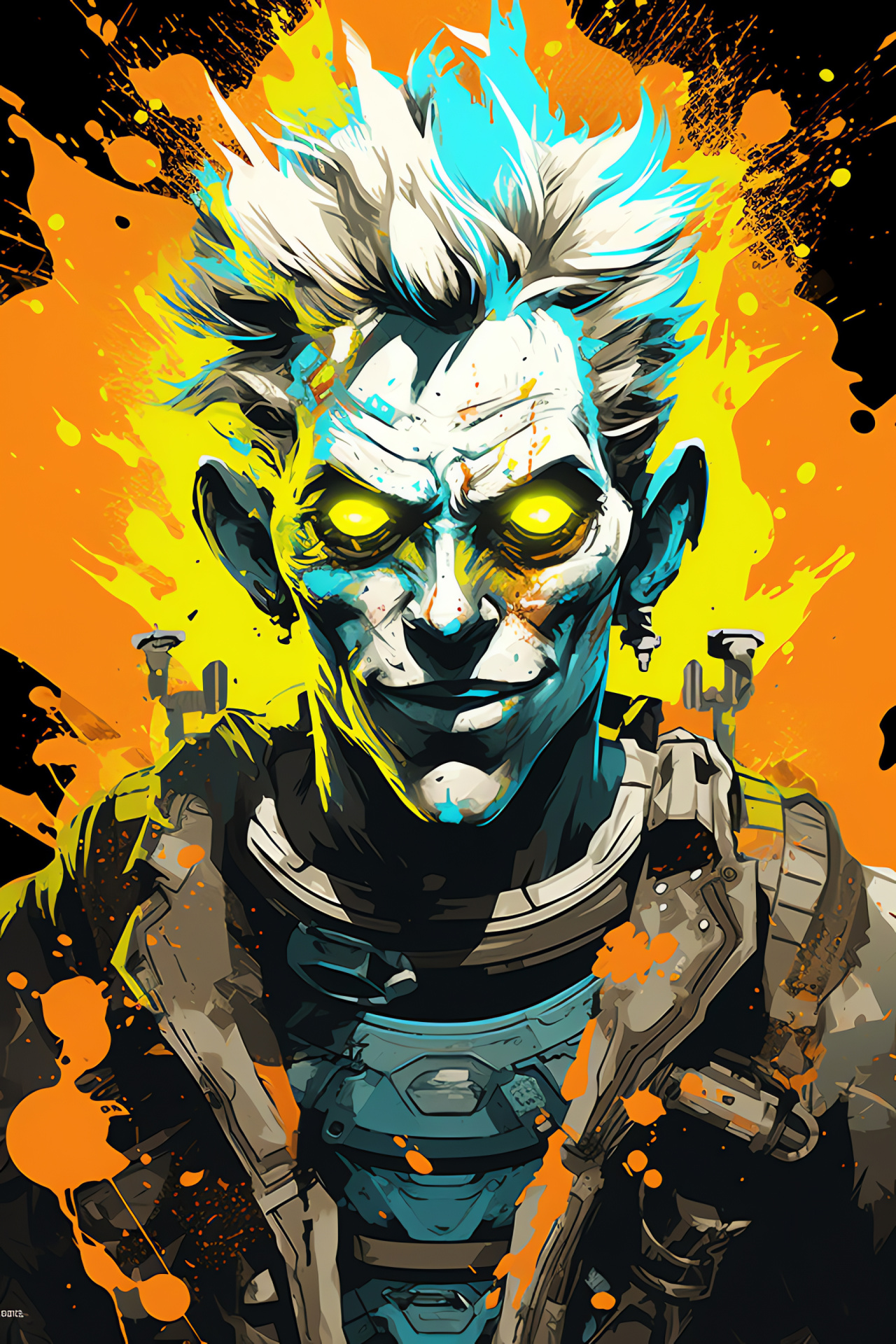 Junkrat, Overwatch hero, Chaotic explosives expert, Wild character, Game action, HD Phone Image