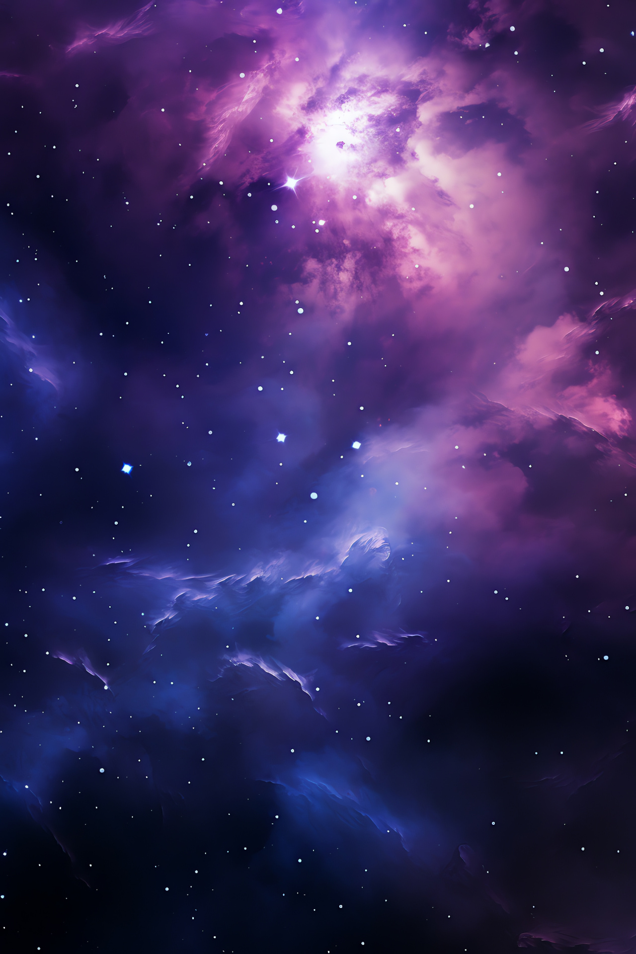 Purple space vista, Nebulae masterpiece, Constellation clusters, Violet galaxy tapestry, Deep space fascination, HD Phone Image