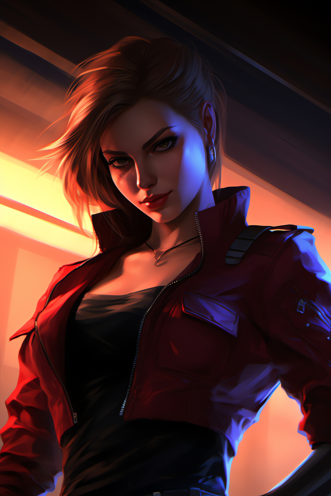 Claire Redfield, Video game labyrinth, Sinister hallway, Underground exploration, Gaming suspense, HD Phone Image