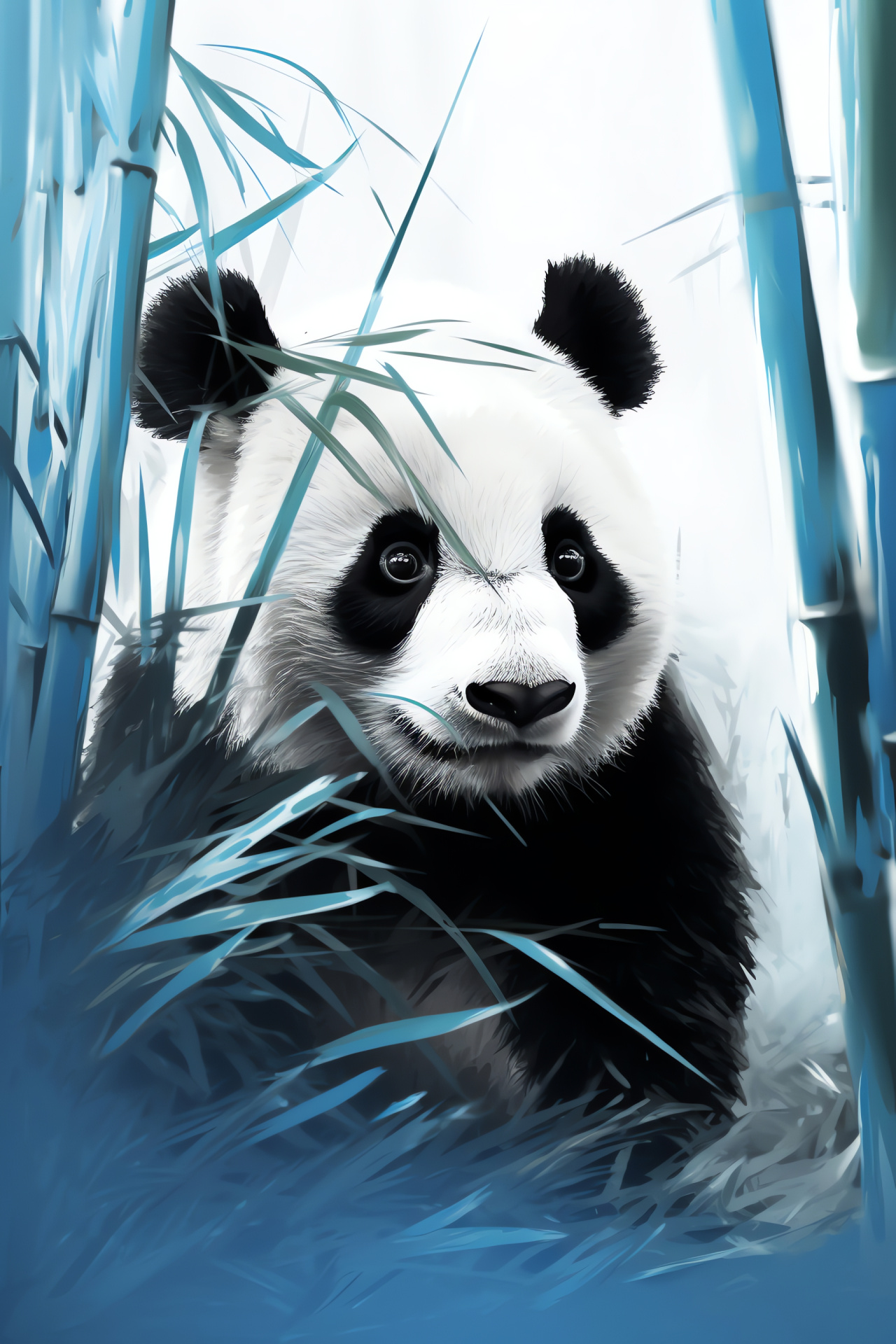 Peaceful Panda, Exotic forest dweller, Endangered bear, Serene animal, Bamboo diet, HD Phone Wallpaper