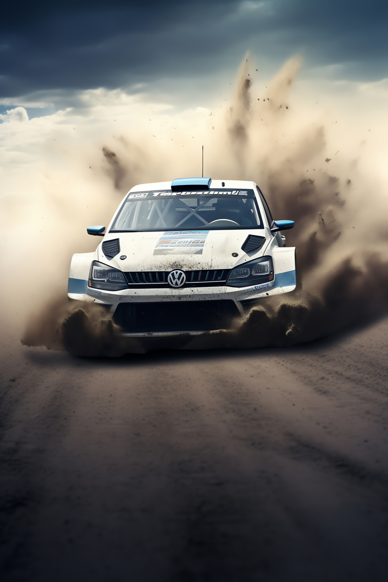 VW insignia, rally competition, motorsports event, kinetic snapshot, controlled sideways motion, HD Phone Image