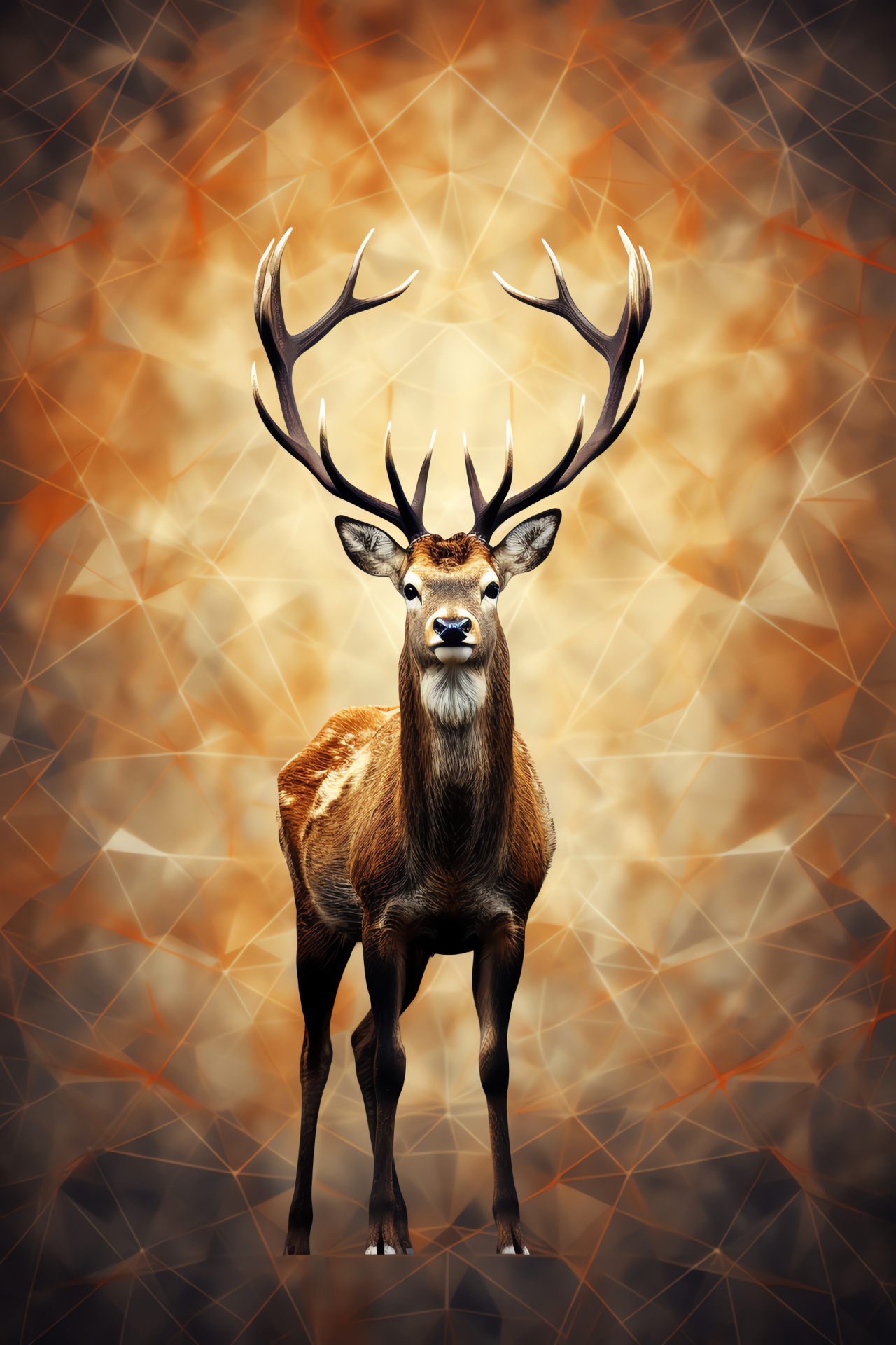 Senior reindeer, Veteran stag, Art backdrop, Forest mammal, Winter coat, HD Phone Wallpaper