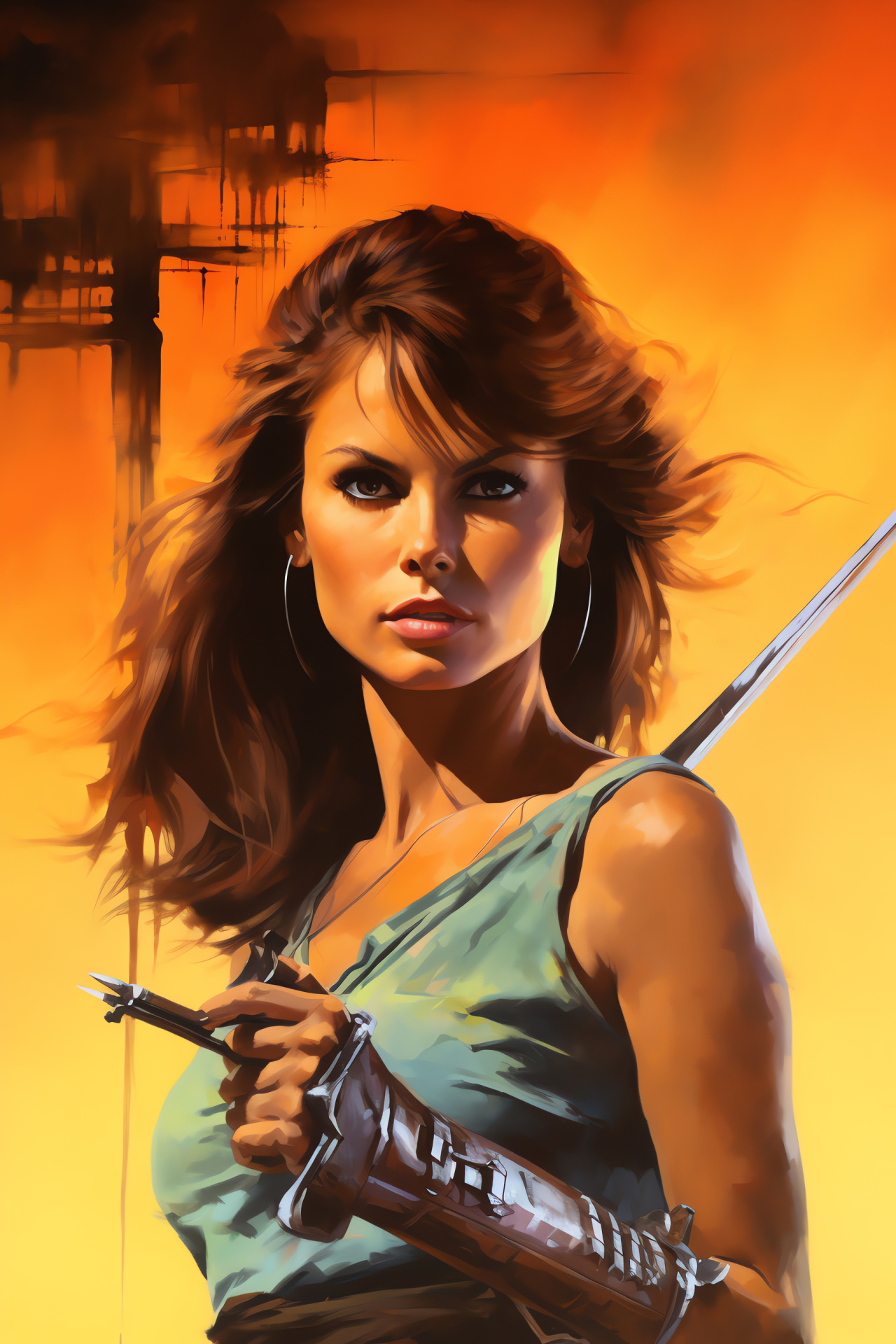 Raquel Welch portrayal, Fictional archaeologist Lara, Prehistoric epic, Timeless protagonist, Cerulean stare, HD Phone Wallpaper