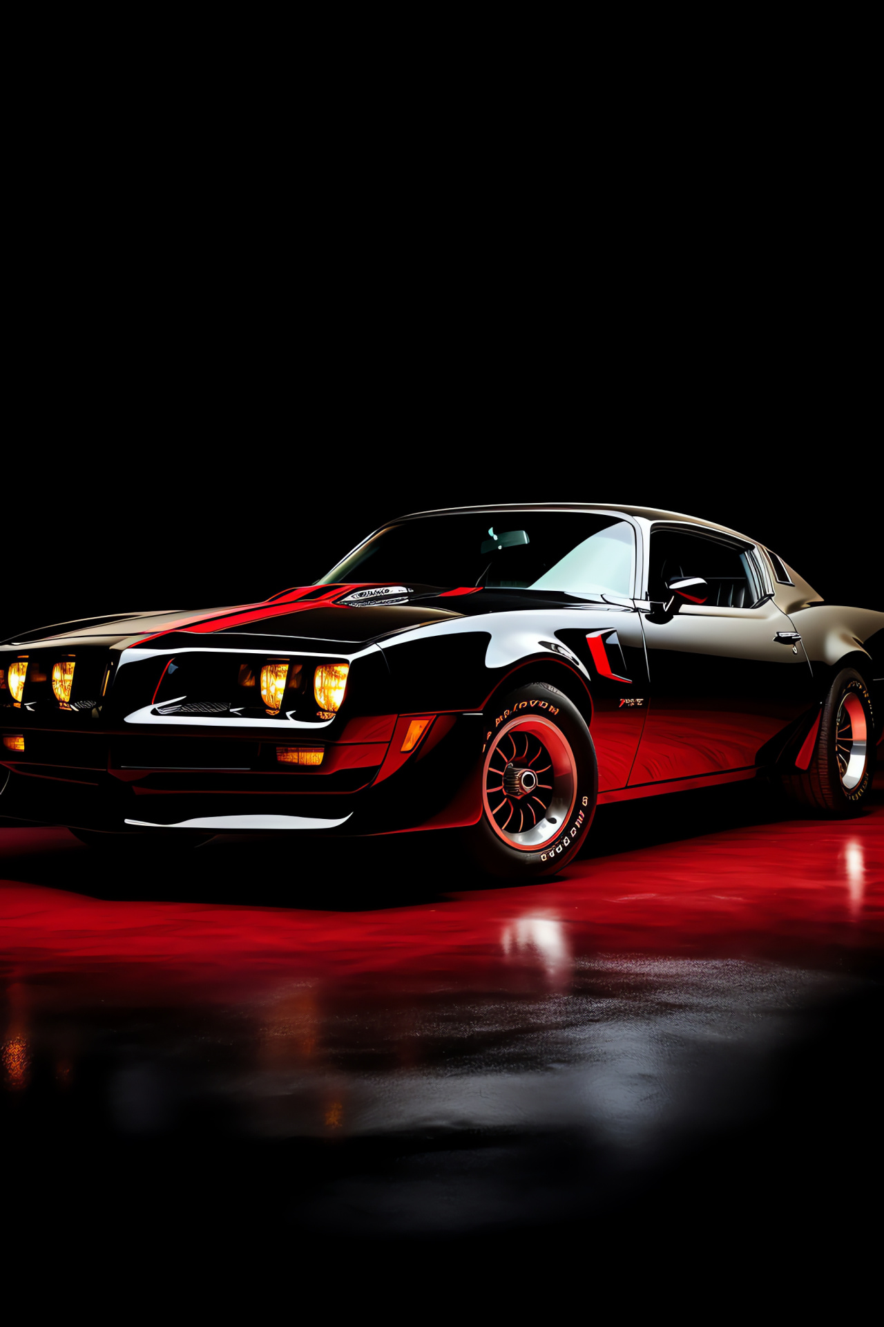 Pontiac Firebird Trans Am, Legacy model year 1980, Distinct red and black scheme, Muscle car heritage, Dominance, HD Phone Wallpaper