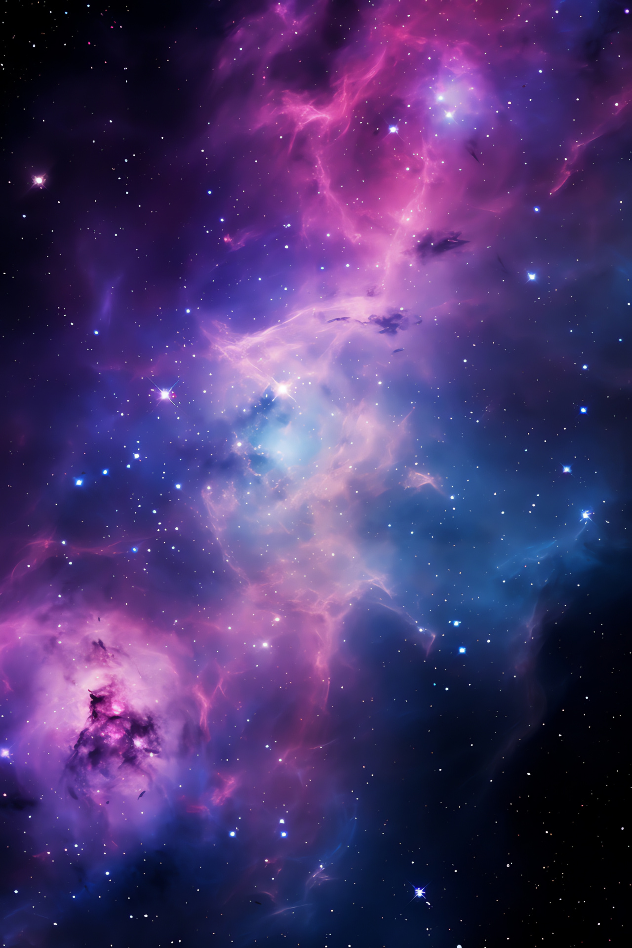 Purple cosmos, Intergalactic vista, Celestial hues, Space pinks gradation, Galactic blues spectrum, HD Phone Wallpaper