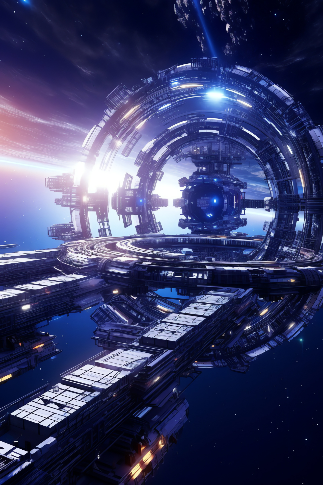 Cosmos spectacle, Solar powered design, Celestial real estate, Intergalactic beacon, Starry backdrop, HD Phone Wallpaper