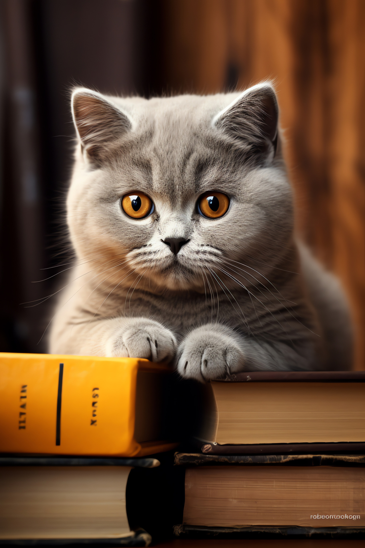 Reading Cats Computer, British Shorthair companion, Short dense fur, Silvery feline, Home study interior, HD Phone Image