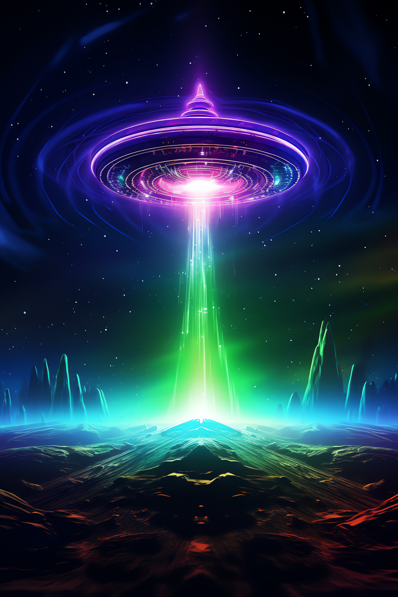 Spacecraft enigma, Time-space disturbance, Esoteric markings, Light phenomena, Enigmatic presence, HD Phone Image