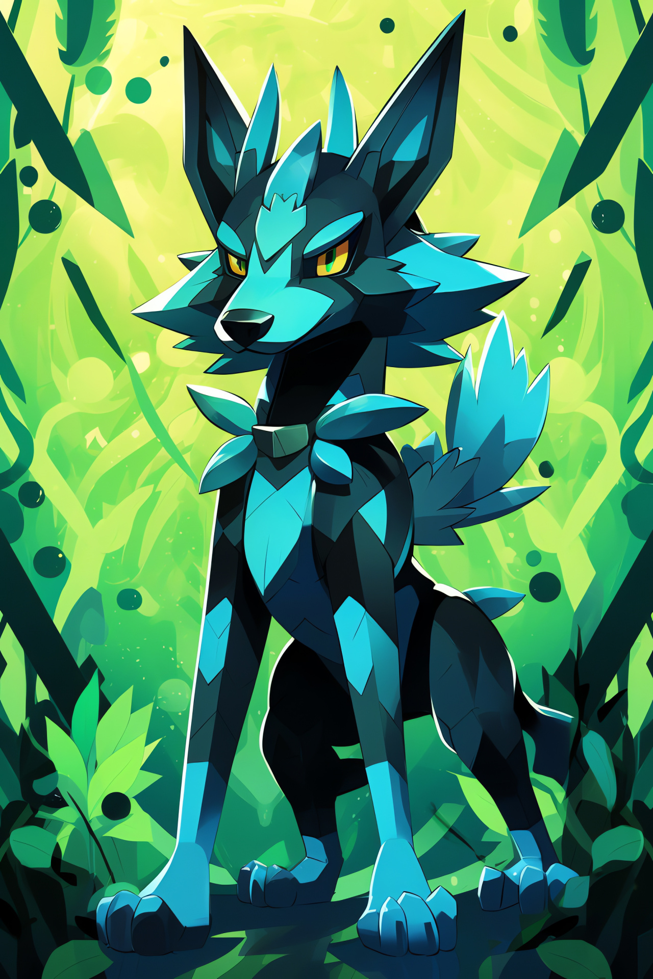 Determined Lucario, Aura manipulation, Passionate eyes, Focused demeanor, Mega evolution, HD Phone Image