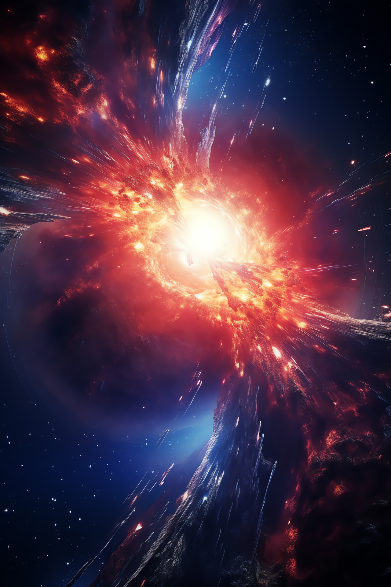 Star event, Immense astrophysics, Celestial explosion, Supernova demise, Galactic scene, HD Phone Wallpaper