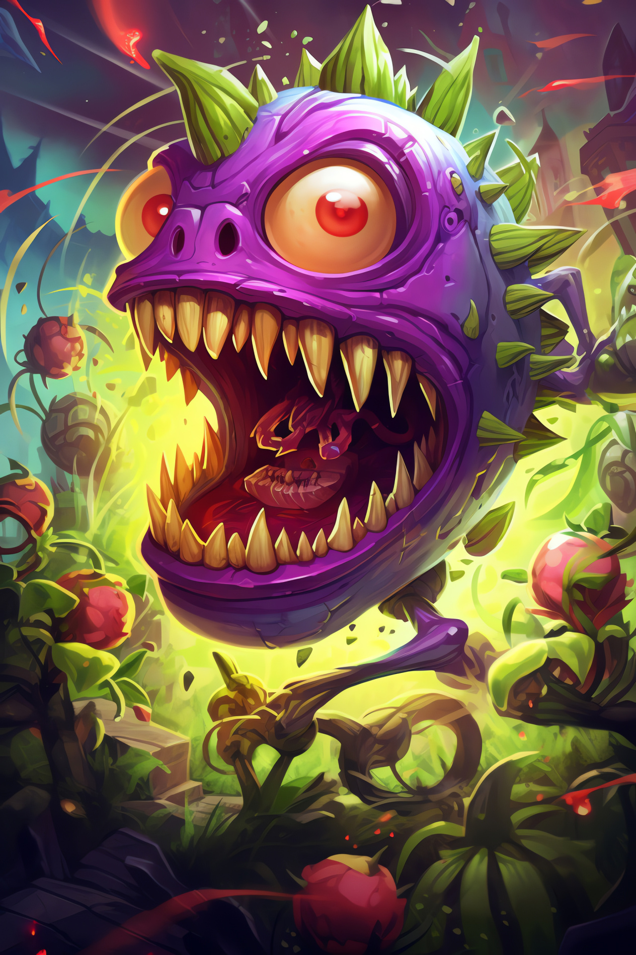Pvz Garden flora heroes, Chomper plant, Powerful peas, Carnivorous plant, Lush environment, HD Phone Image