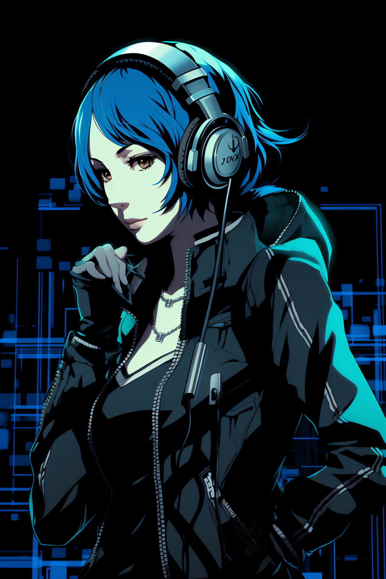 Persona 3 member, Fuuka Yamagishi, Hesitation in posture, Lilac optic detail, Desolate expression, HD Phone Wallpaper