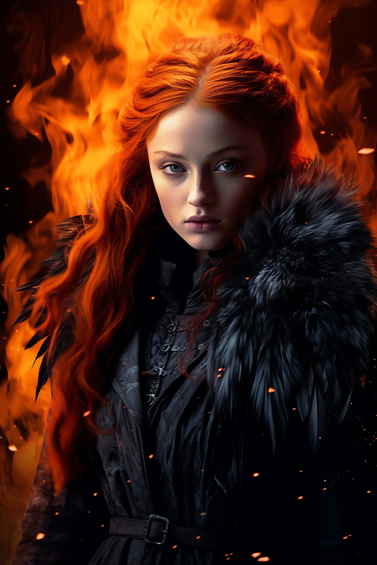 Sansa Stark portrayal, Northern Lady, Stark family, Westeros nobility, Direwolf sigil, HD Phone Wallpaper