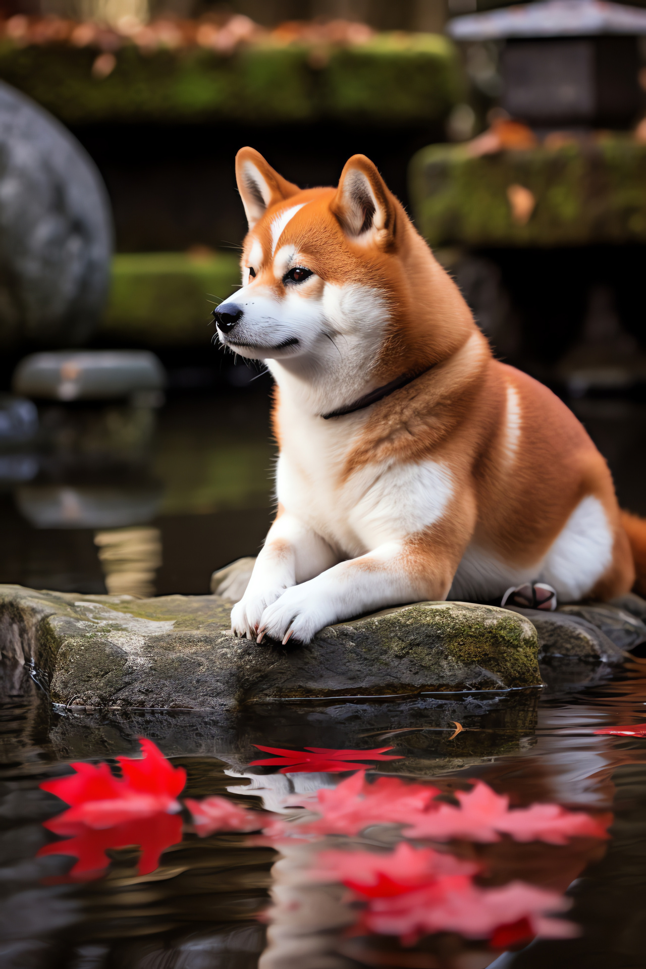 Majestic Shiba Inu, Rich ocular depth, Striking coat coloration, Signature breed markings, Bold appearance, HD Phone Image