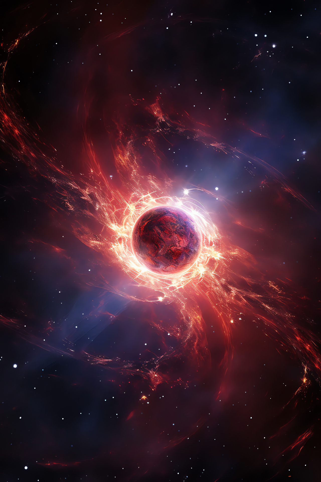 Supernova aftermath, Stellar explosion remnants, Cosmic shockwaves, Astral spectrum range, Rouge space glow, HD Phone Wallpaper