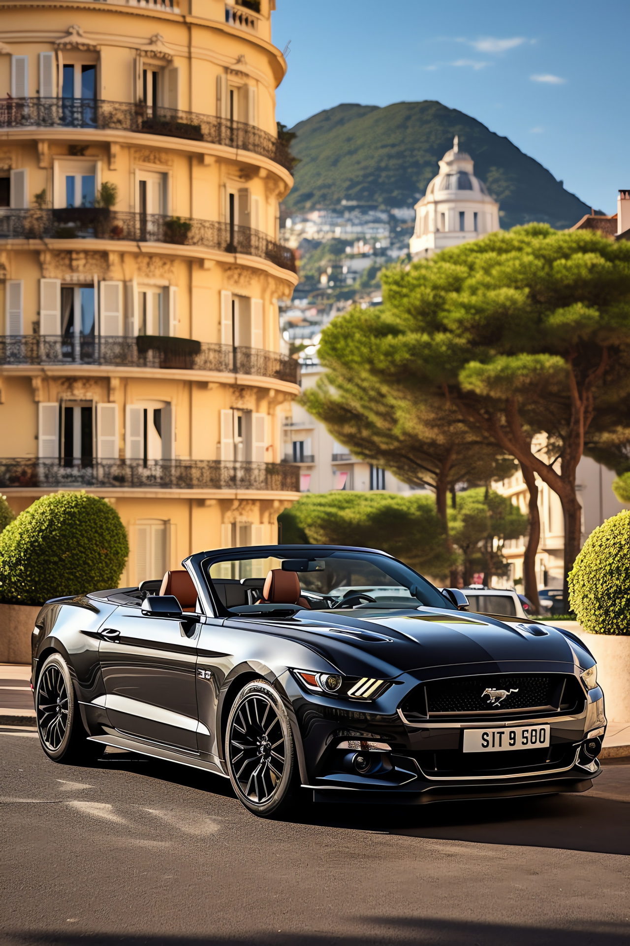 Convertible Mustang GT350, Monaco luxury location, Metallic sports paint, Monte Carlo gambling house, HD Phone Wallpaper