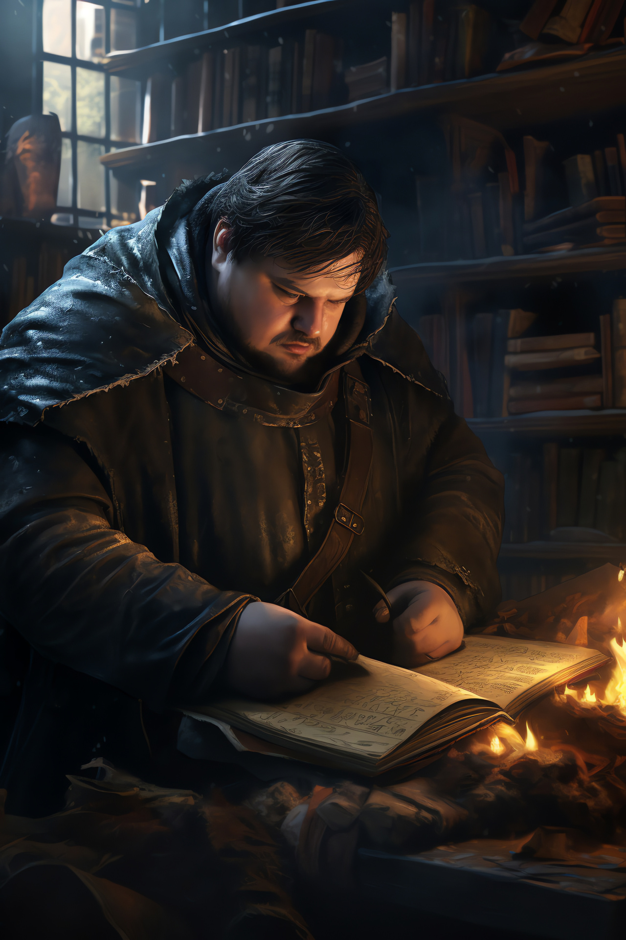 Samwell Tarly, scholar adventurer, literary artifacts, Oldtown lore, bookish realm, HD Phone Wallpaper