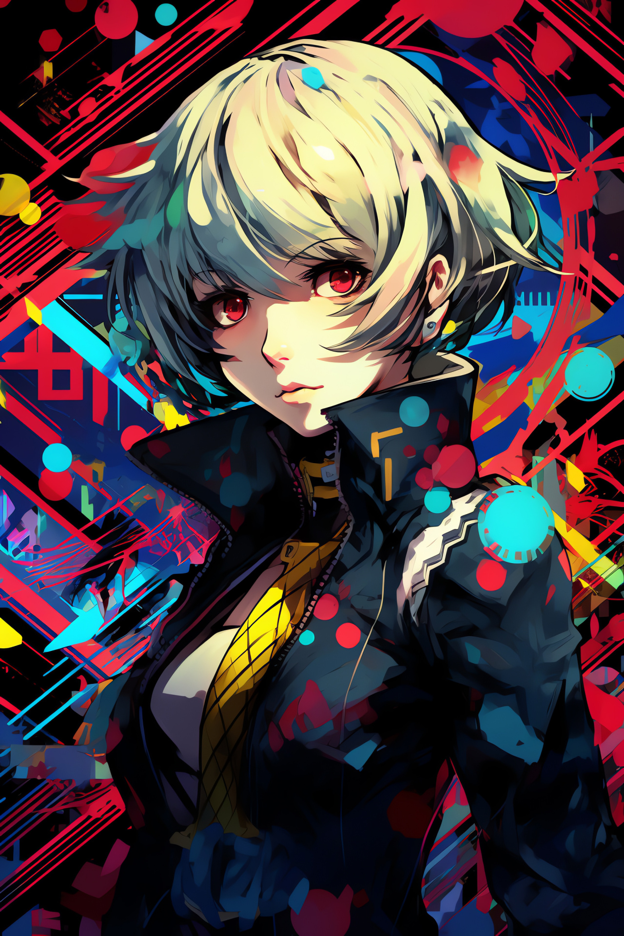 Persona 3 Aigis, Guidance compass, Colorful illumination, Stylish patterns, Energetic display, HD Phone Wallpaper