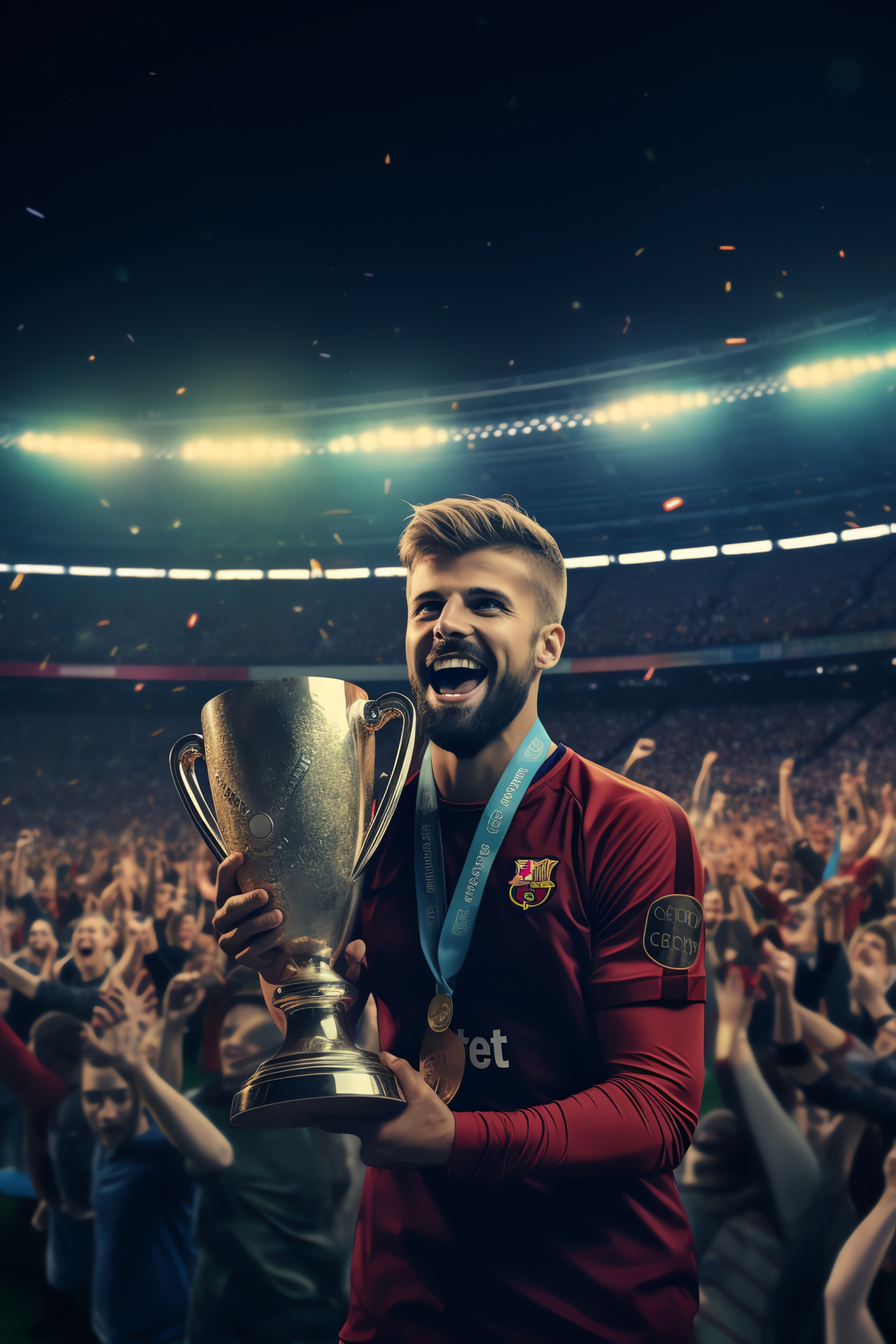 Soccer field, UEFA competition, Athlete's prize, Football uniform, Lush turf, HD Phone Image