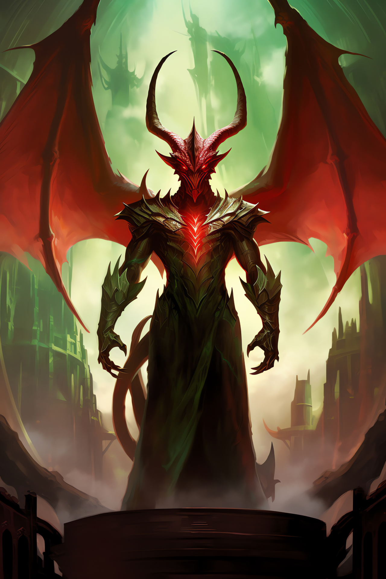 Nicol Bolas the dragon, Planar dominator, Majestic dragon stance, Elder dragon legend, Magic: The Gathering icon, HD Phone Image