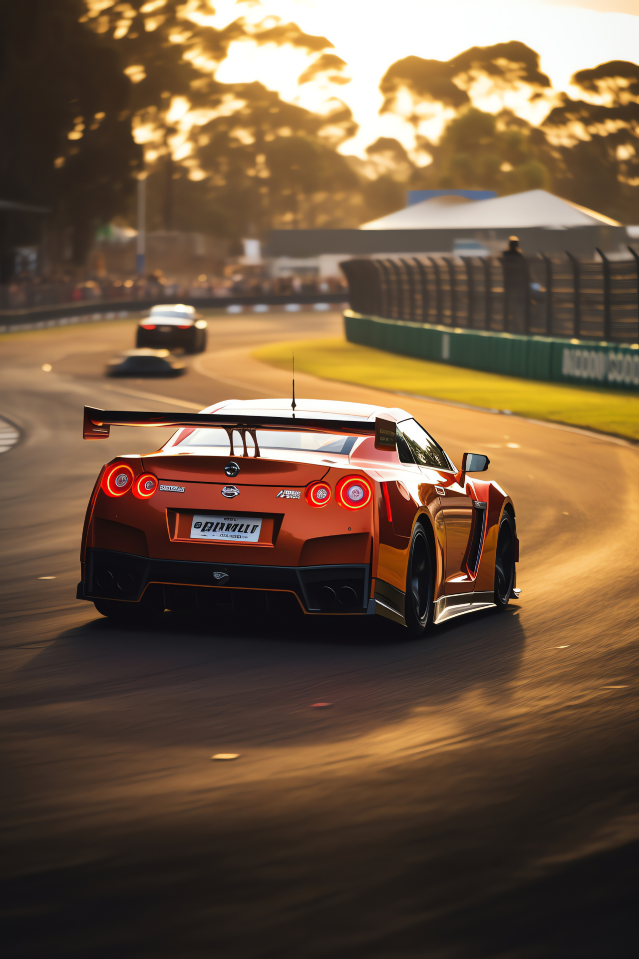 Nissan GTR R35, Bathurst track, Japanese sports car, Aerodynamic racing design, Performance vehicle, HD Phone Wallpaper