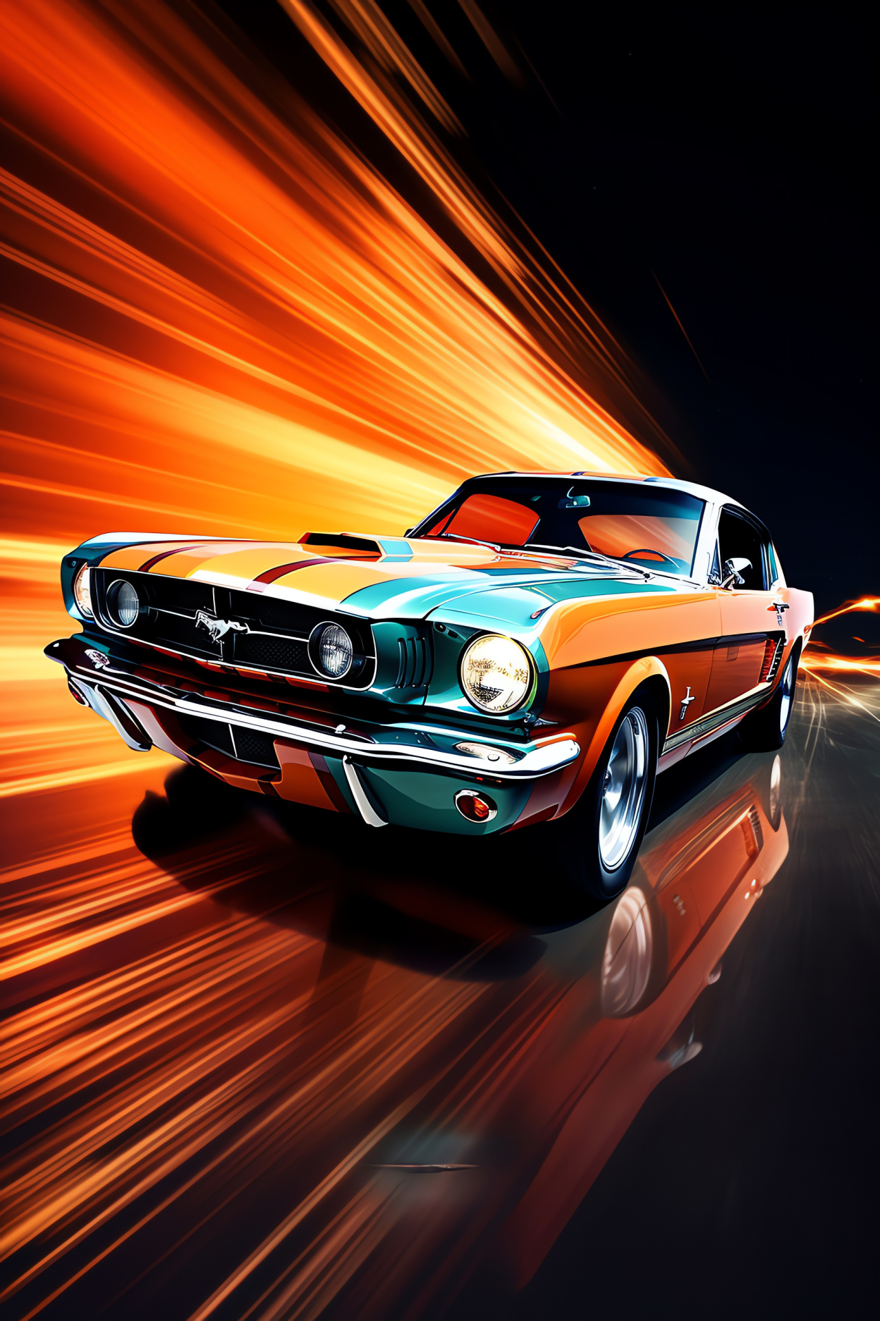 Ford Mustang brilliance, Glowing line illumination, Wide stance Mustang, Dynamic car play, Auto presence, HD Phone Wallpaper