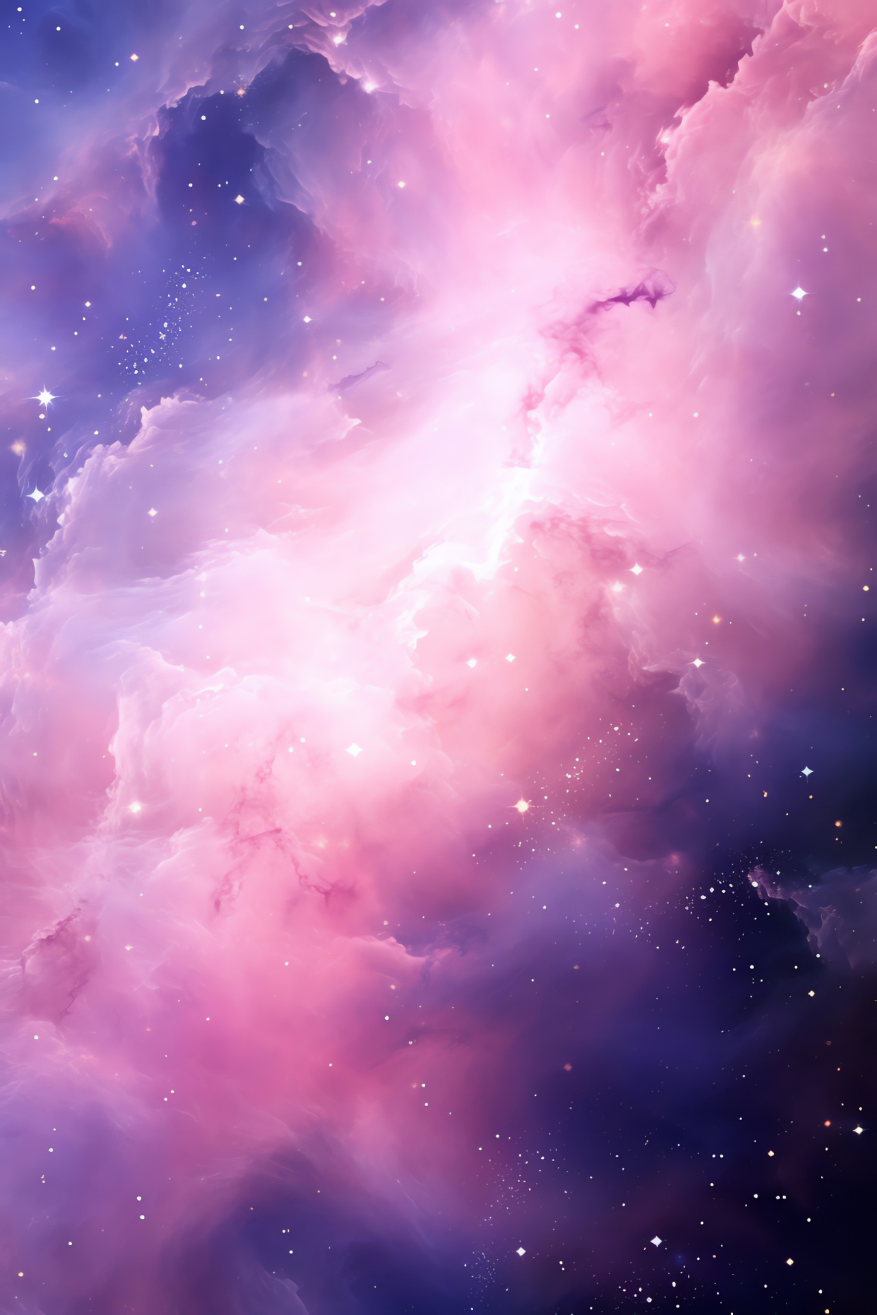 Pink astral cloud, Galactic performance, Star cosmos, Space elegance, Universal splendor, HD Phone Image