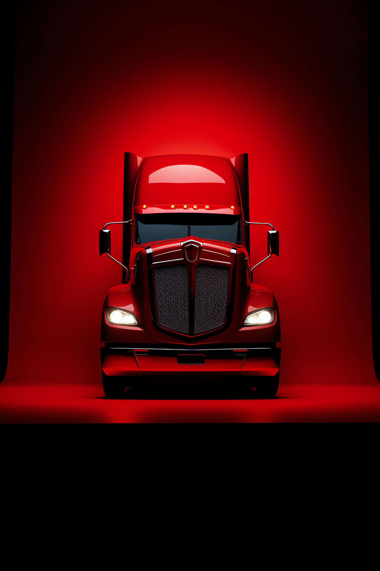 Peterbilt Trademark, Red-colored background, Elevated viewpoint, Trucking insignia, Brand identity, HD Phone Image