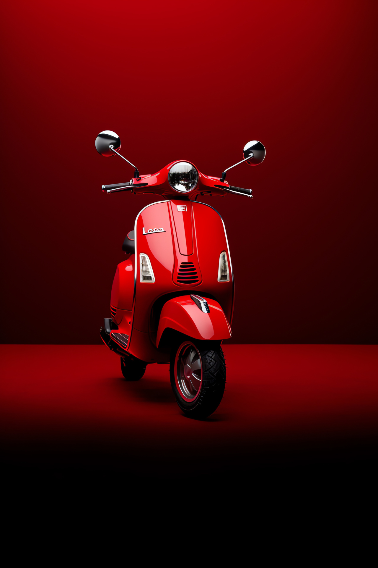 Vespa LX 150 model, Red scooter, High angle view, Iconic Italian brand, Transport design, HD Phone Image