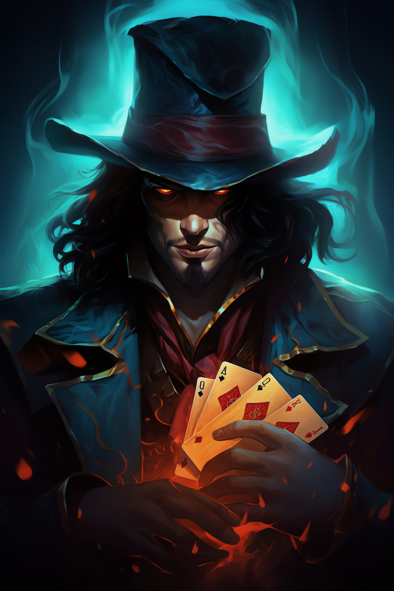 Twisted Fate, Online entertainment, Notable game personality, Aquamarine stare, Virtual close-up, HD Phone Wallpaper