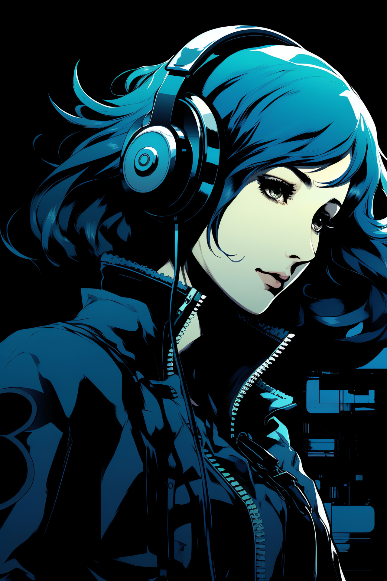 Fuuka Yamagishi, Persona 3 teammate, Indigo hue, Calm demeanor, Navigation ability, HD Phone Image