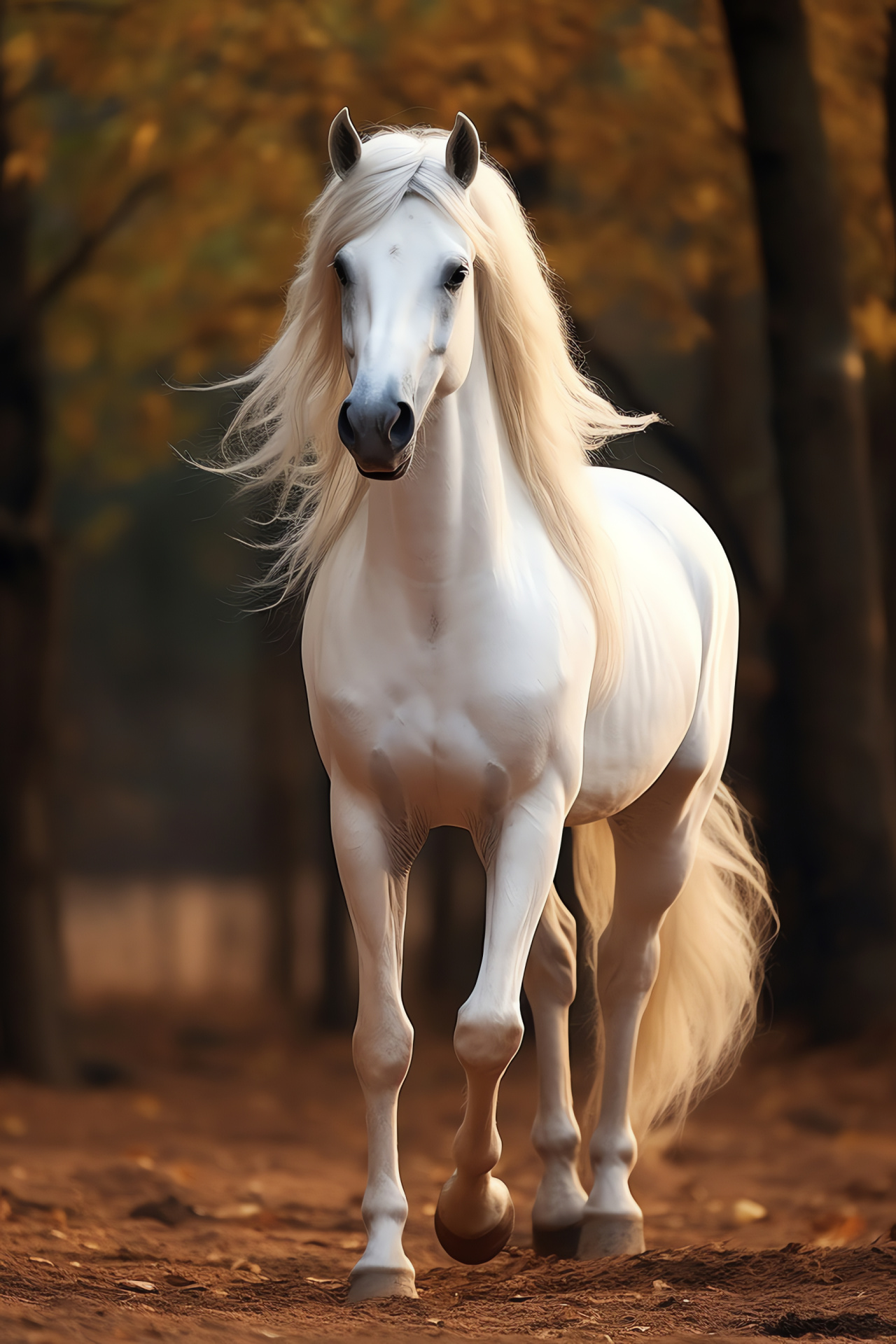 Marwari Horse, equine elegance, silvery stare, pristine beauty, distinct mane, HD Phone Image