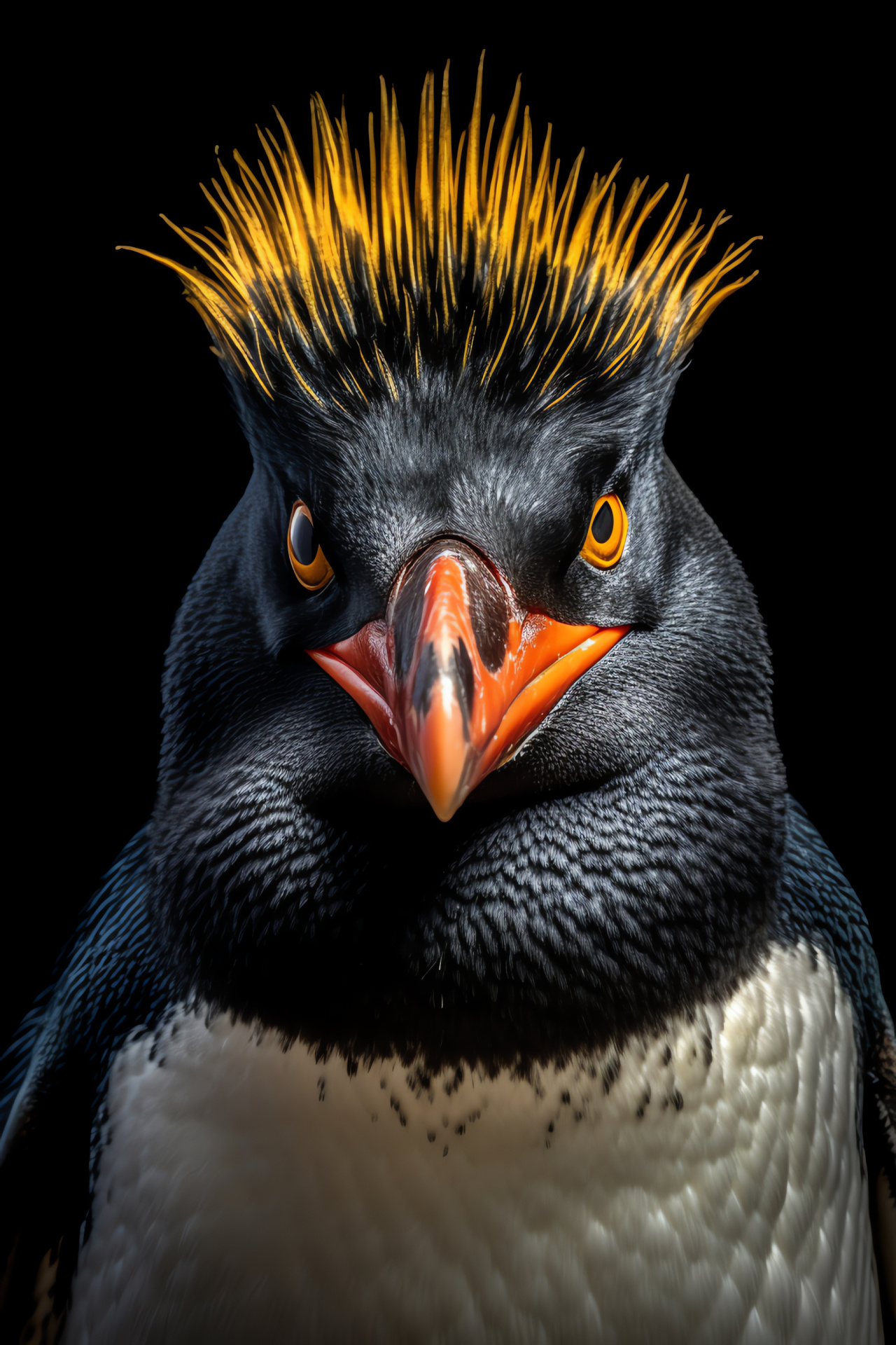 Rockhopper penguin species, Marine bird, wildlife environment, distinct beak, habitat conservation, HD Phone Image