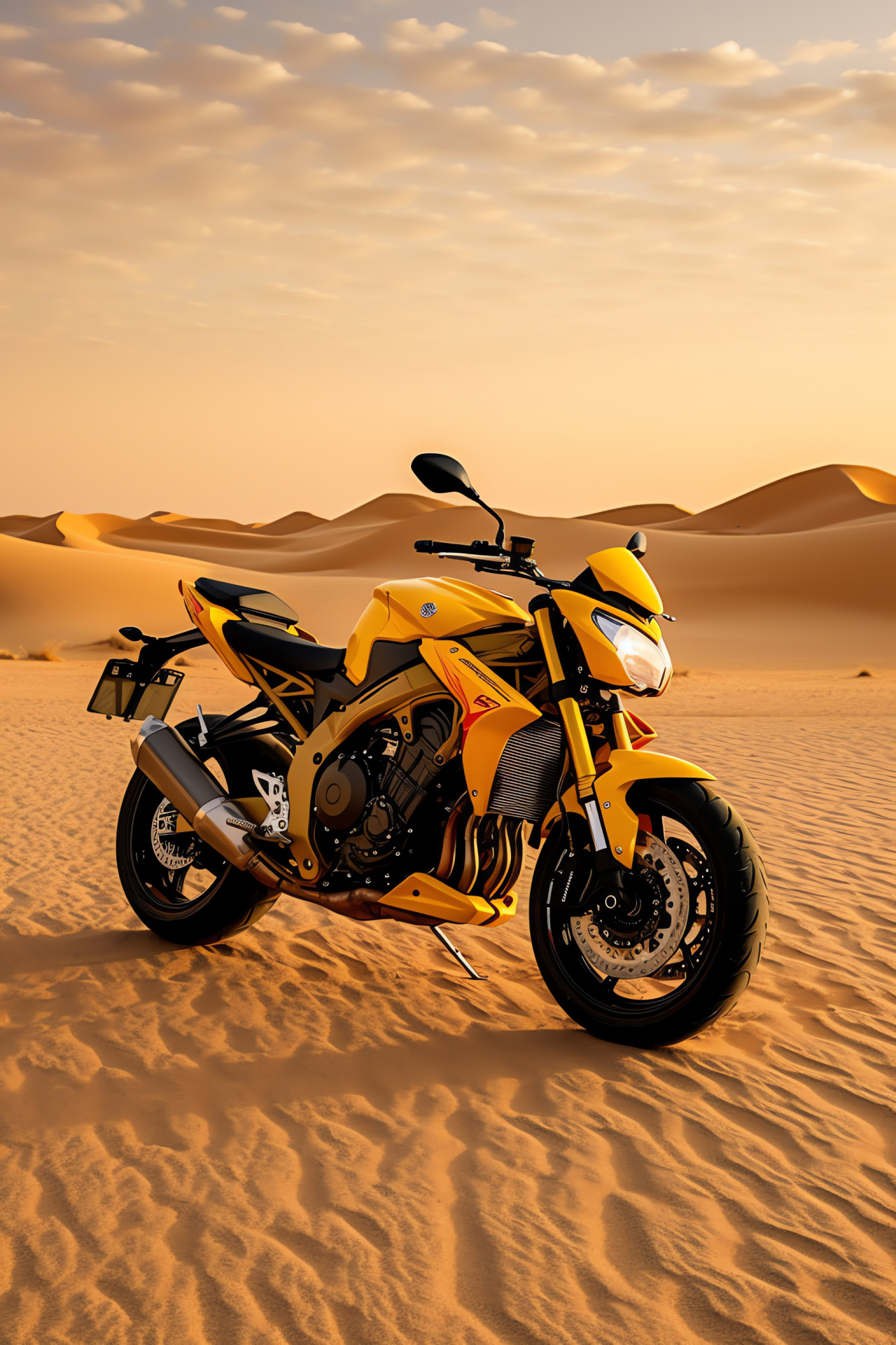 Suzuki GSXR 750, Dubai desert adventure, Expansive sandscape, Warm sunlight, Off-road ride, HD Phone Image