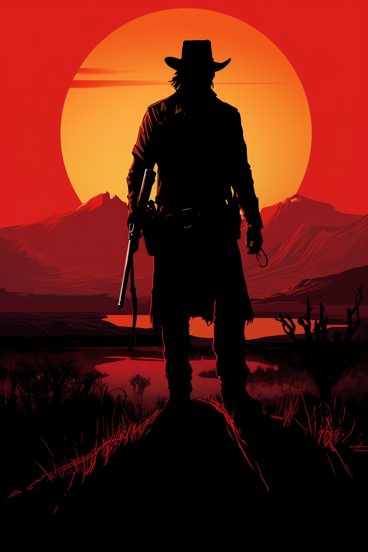 Charles Smith, Skilled archer, Red Dead Redemption warrior, Concentrated marksman, Indigenous representation, HD Phone Wallpaper