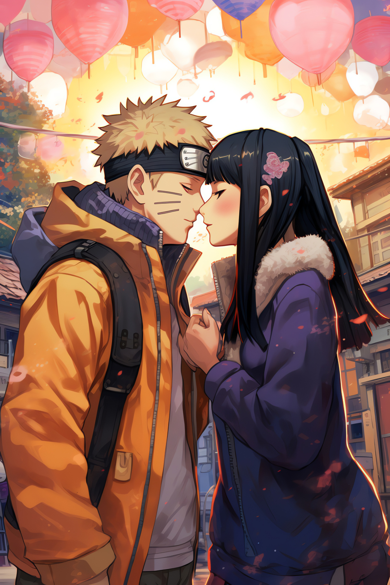 Naruto and Hinata, Anime kiss sequence, Hinata character, Manga plotline, Shonen love story, HD Phone Wallpaper