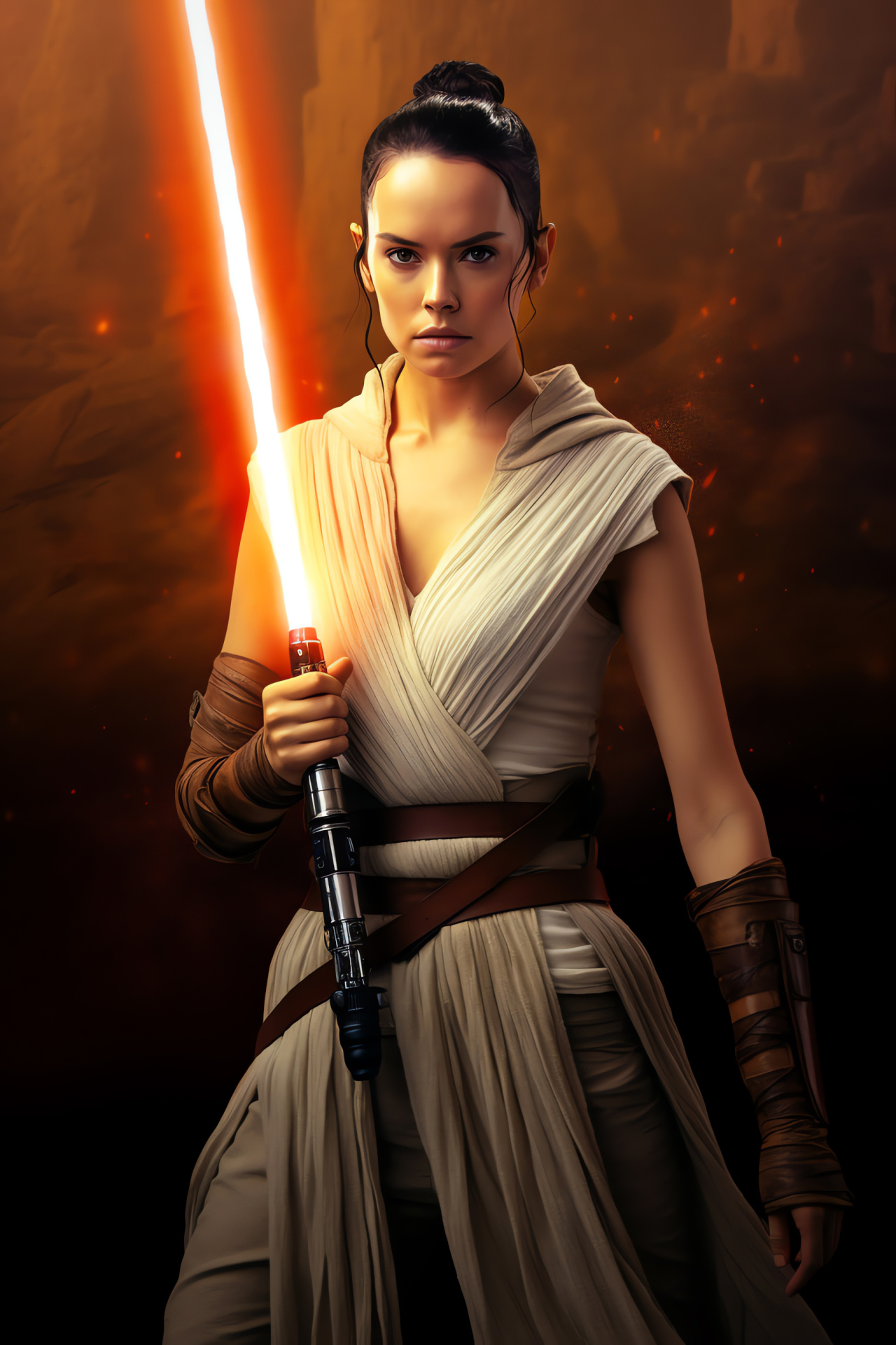 Rey, Sci-fi warrior, Resistance fighter, Star Wars sequel trilogy, Strong lead, HD Phone Image