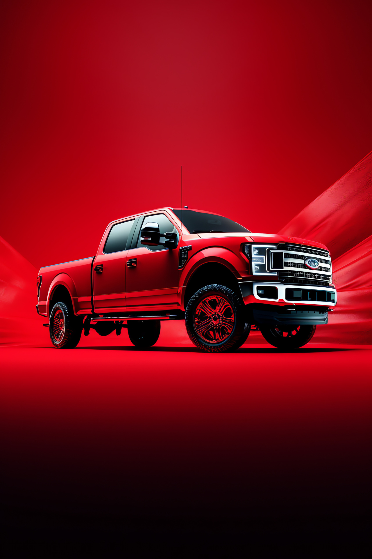 Powerstroke Auto, Red Powerstroke engine, Mechanical expertise, Auto engineering, Turbo diesel, HD Phone Image