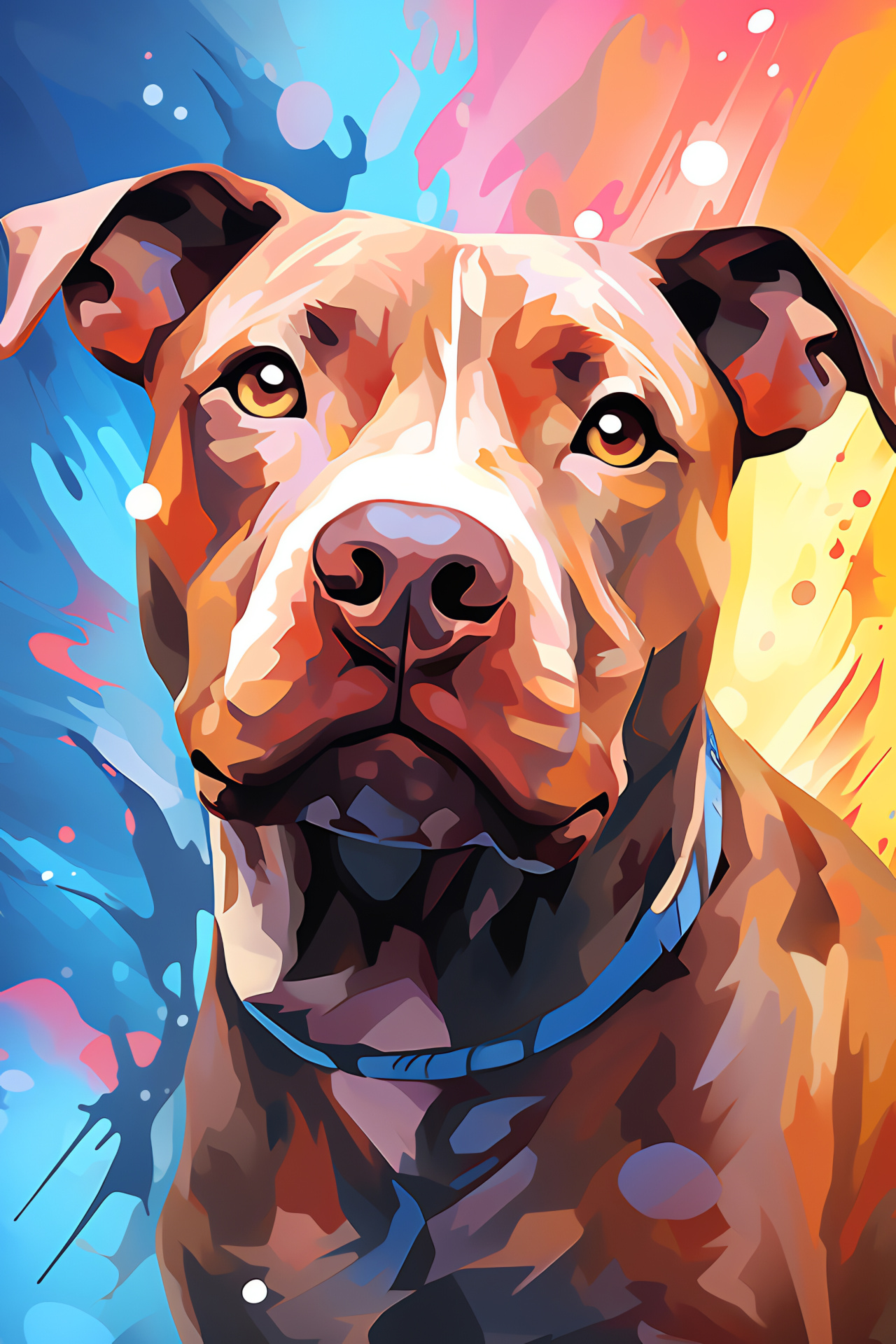 Playful Pitbull Dog, Brindle coat patterns, Backyard antics, Canine enjoyment, Fetch game, HD Phone Image