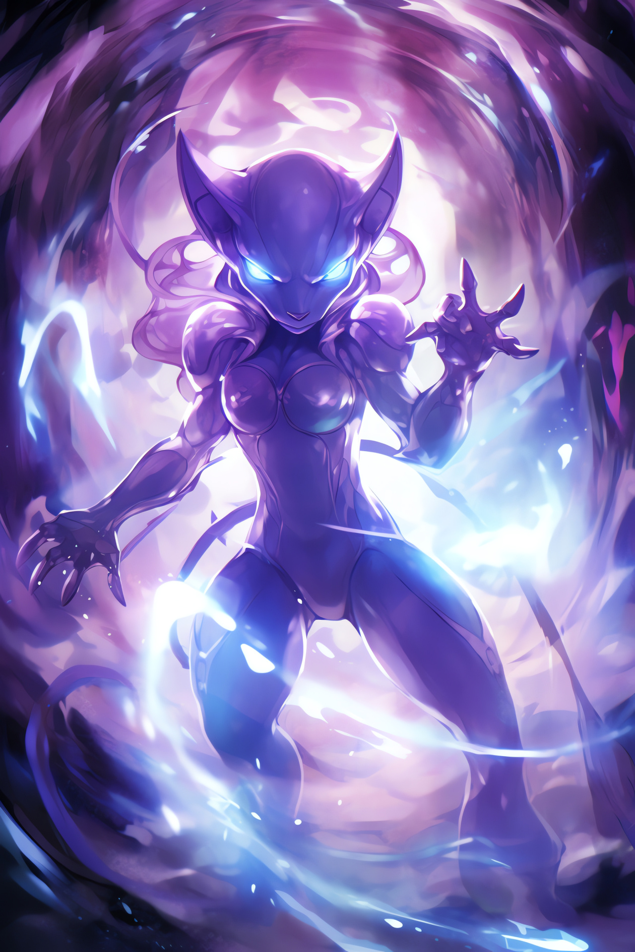 Mewtwo character, Psychic type Pokmon, Legendary Pokmon, Supernatural presence, Telekinetic powers, HD Phone Wallpaper