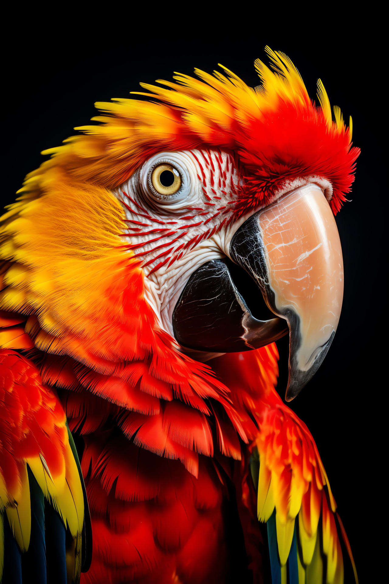 Red parrot splendor, Avian poise, Bird lover's favorite, Ornithologist's study, Colorful nature, HD Phone Wallpaper
