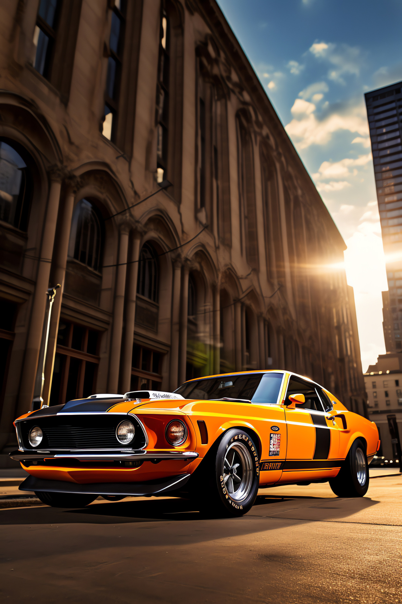 Vintage Boss 302, Detroit's pride, Classic era, Ford historic site, Automotive heritage, HD Phone Wallpaper