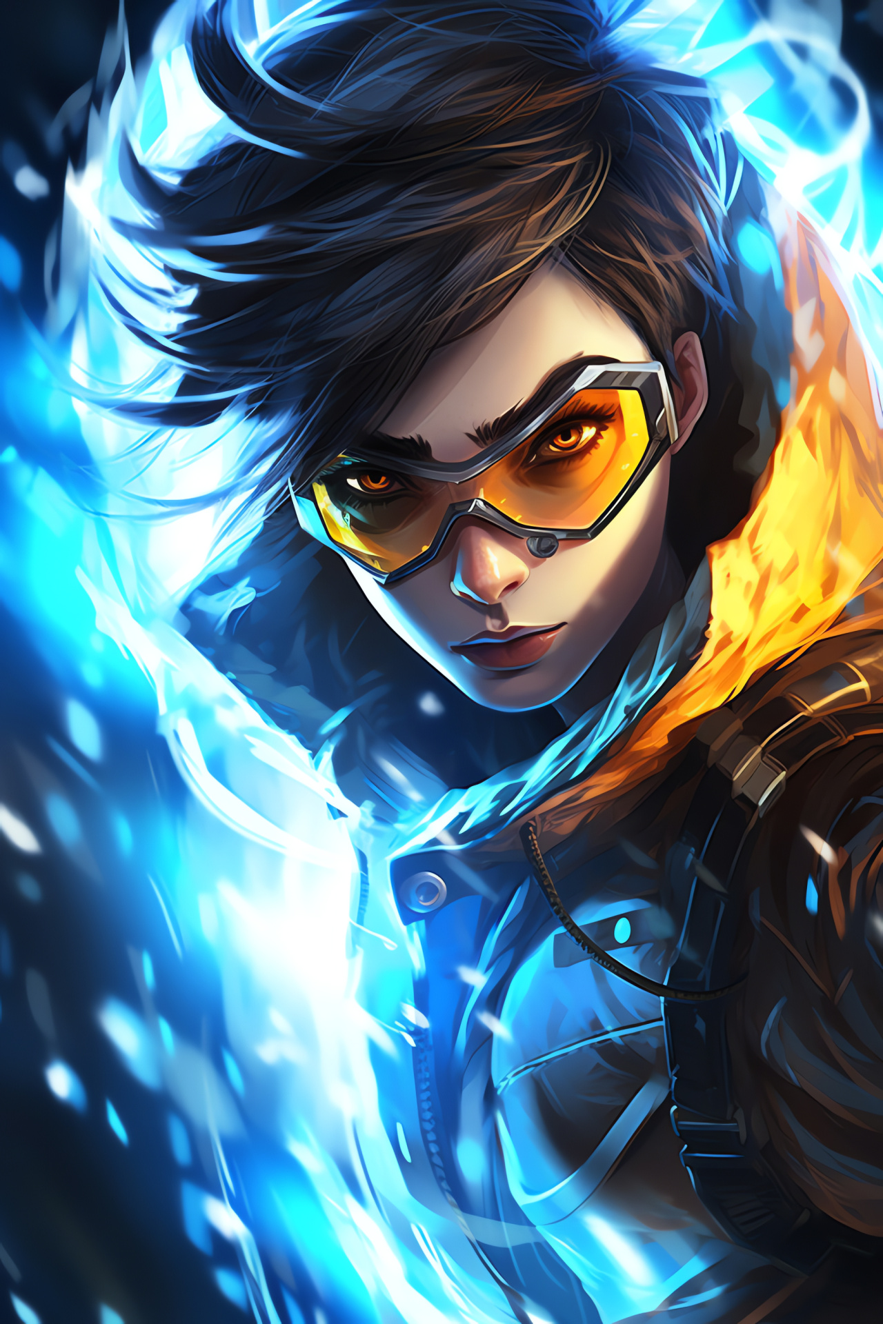 Interactive play Overwatch, Temporal vagabond Tracer, Central London setting, King's Row map, Sidearm gear, HD Phone Wallpaper
