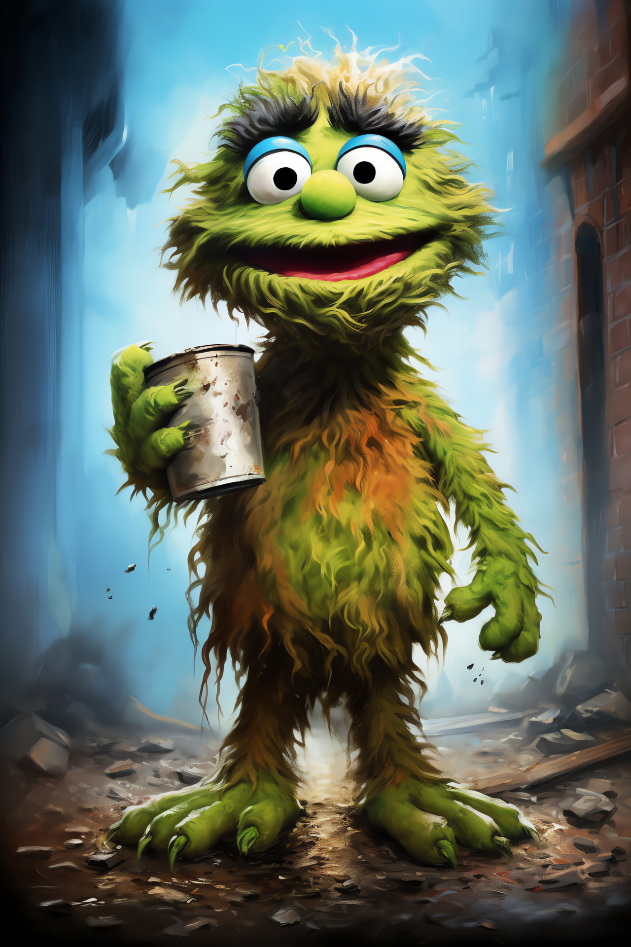 Children's show icon, Oscar the Grouch, Mischief in Sesame Street, Puppets for kids, Entertainment for learning, HD Phone Wallpaper