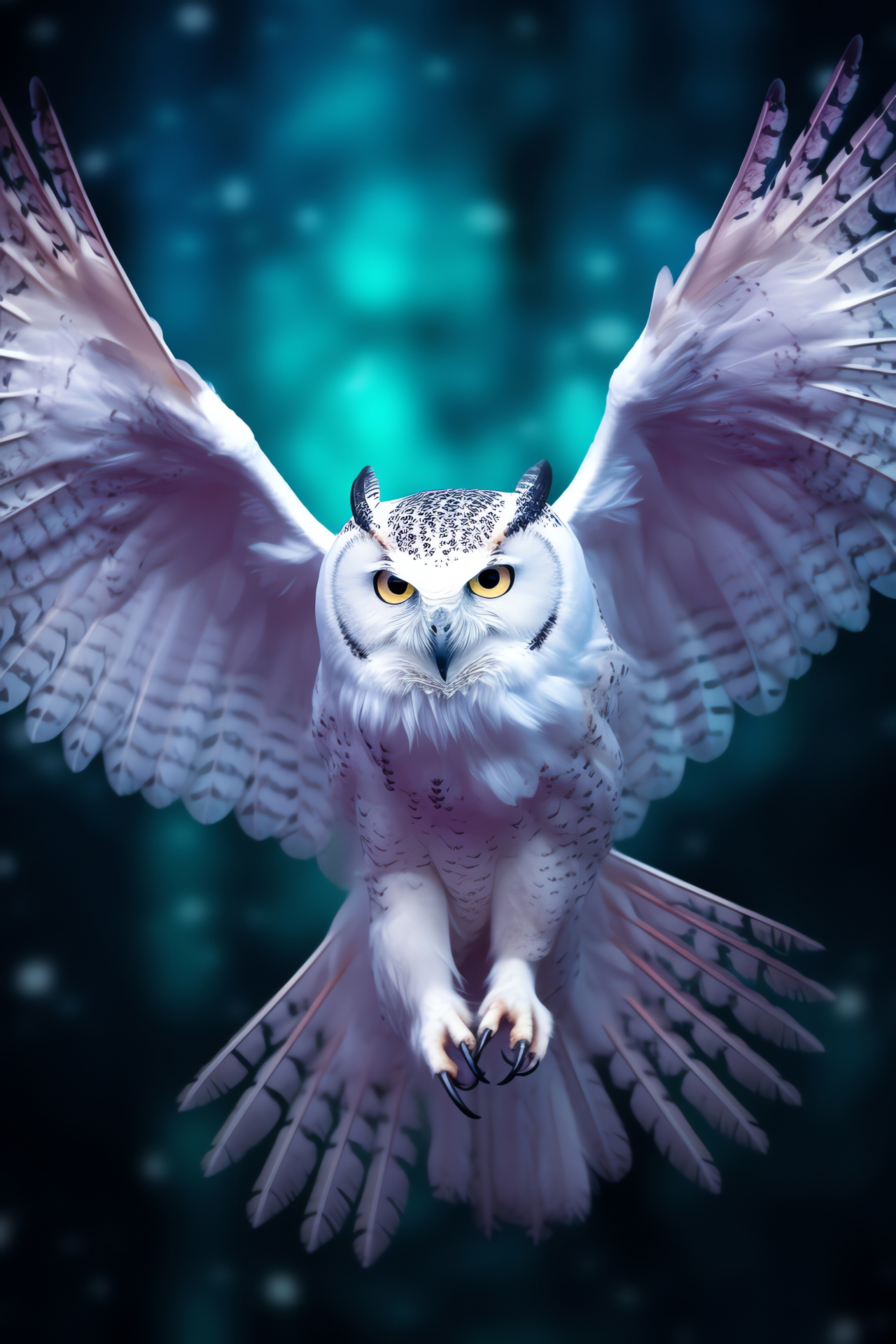 Mystical White Owl, captivating gaze, avian mystery, enigmatic presence, serene creature, HD Phone Wallpaper
