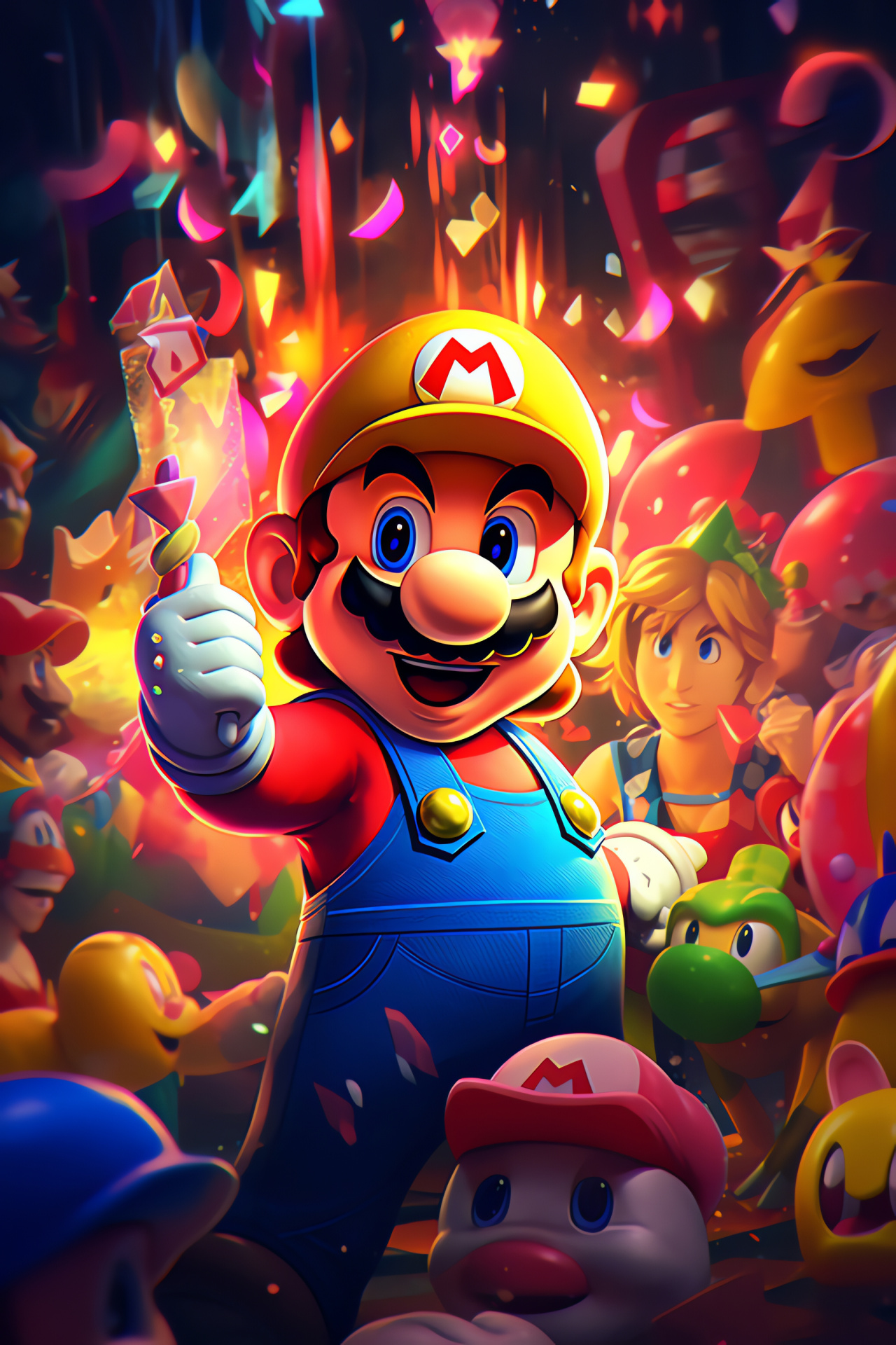 Nintendo celebration, Super Mario, Hero of Hyrule, Electric mouse Pokmon, Classic arcade games, HD Phone Image