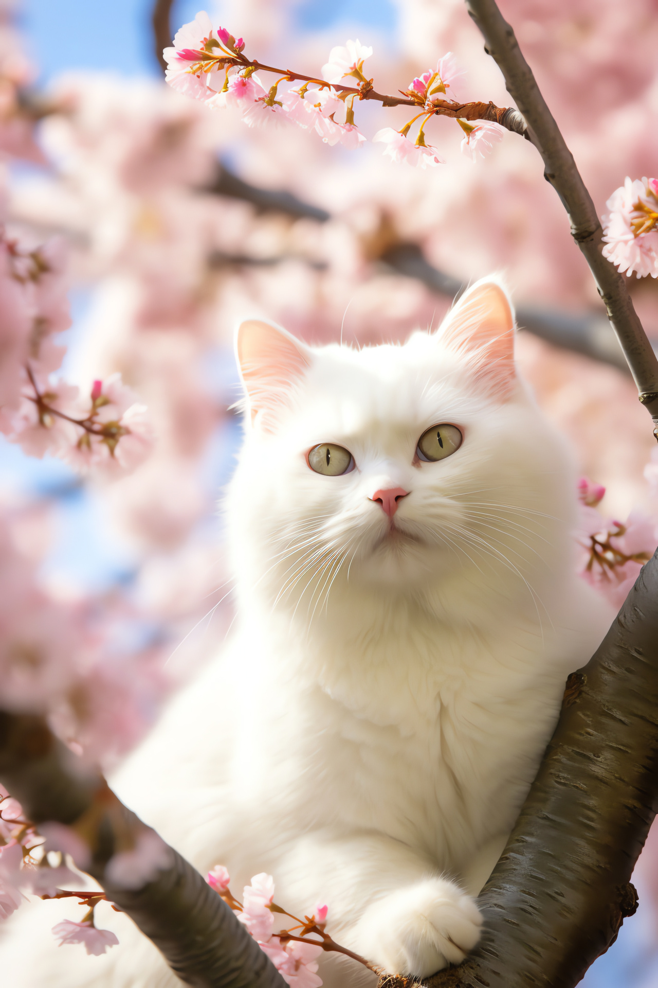 Domestic British Shorthair, Gold-eyed pet, Milky feline coat, Fluffy household pet, Plush animal texture, HD Phone Wallpaper